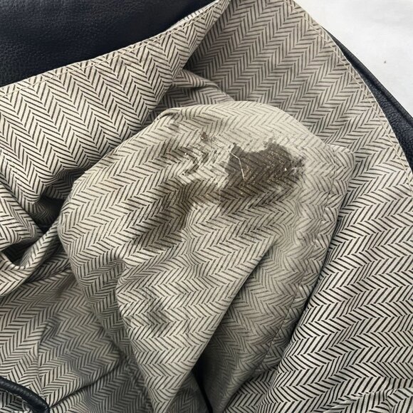 Womens Distressed Tote Shoulder Hand Bag Black - Picture 4 of 7